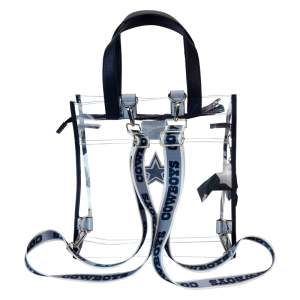 NFL Dallas Cowboys Clear Convertible Backpack & Tote Crossbody Stadium Bag