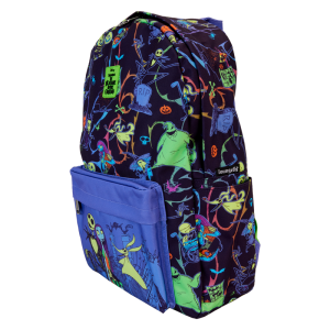 Nightmare Before Christmas Neon Glow All-Over Print Nylon Full-Size Backpack
