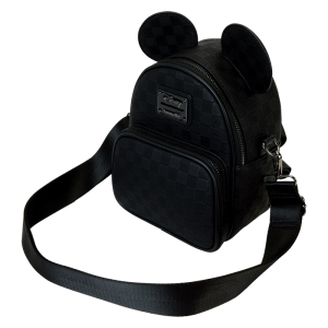 Mickey Mouse Checkered Texture Convertible Mini Backpack & Crossbody Bag